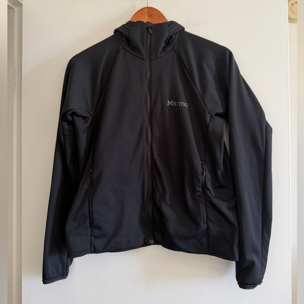 Marmot Women’s Black Leconte Full Zip Hooded Jacket size Small EUC - Picture 7 of 15